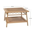METALLIC-WOODEN CREM TABLE 60x60x40CM