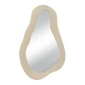 METAL WALL MIRROR WITH IRREGULAR SHAPE IN CREAM COLOR 50X27X76CM
