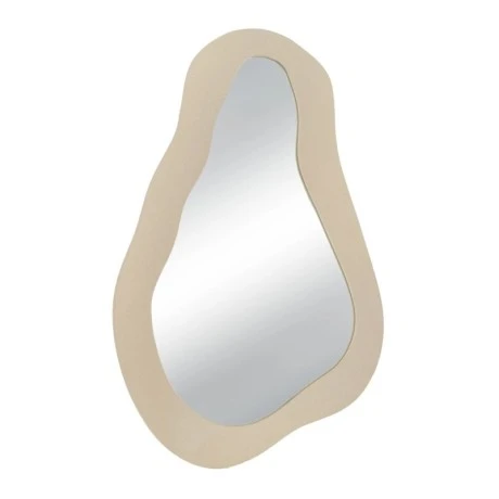 METAL WALL MIRROR WITH IRREGULAR SHAPE IN CREAM COLOR 50X27X76CM
