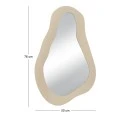 METAL WALL MIRROR WITH IRREGULAR SHAPE IN CREAM COLOR 50X27X76CM