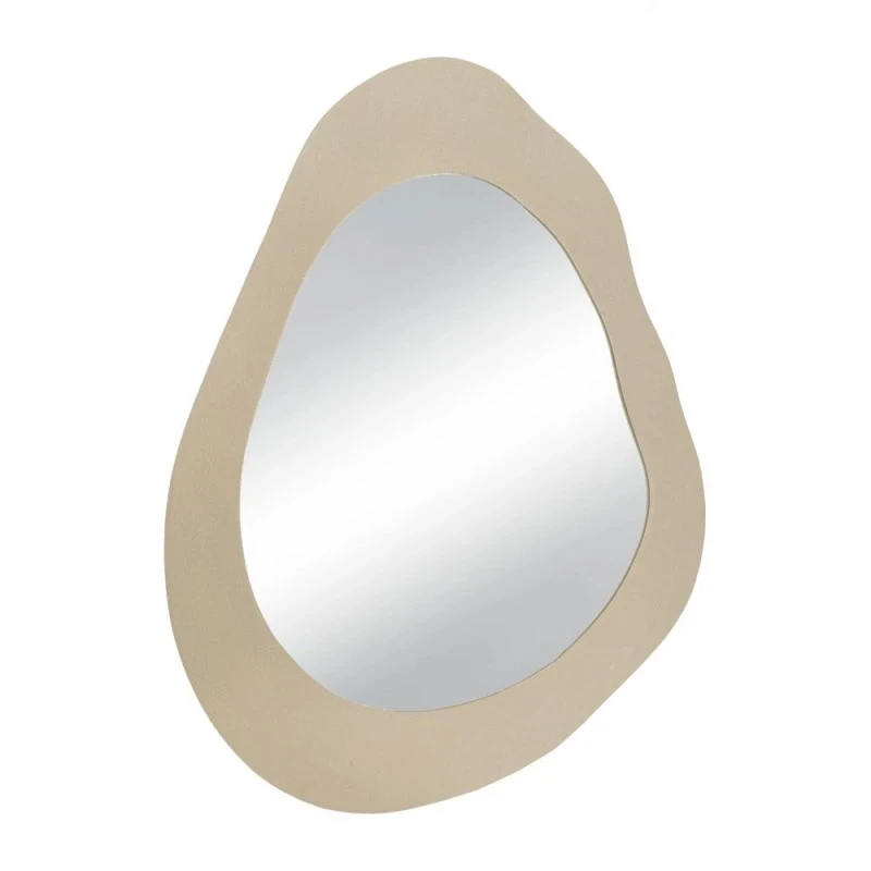 METAL WALL MIRROR WITH IRREGULAR SHAPE IN CREAM COLOR 62X2X82CM