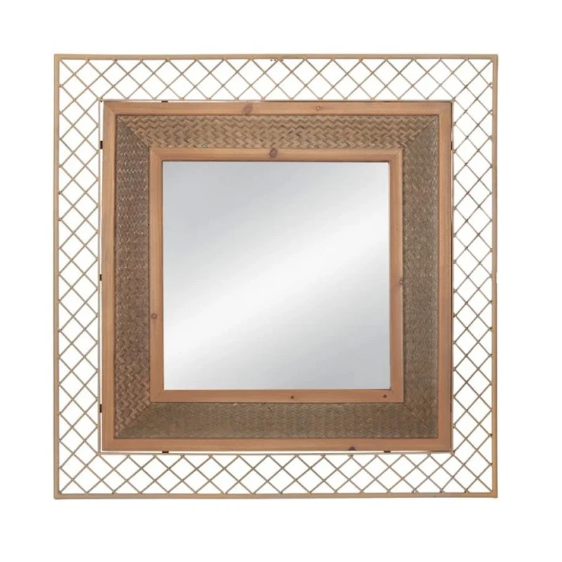 CREAM METAL WALL MIRROR 80X80CM