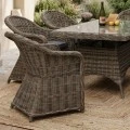 MONTANA Set Alu Table 180x90+6 Armchairs Grey/Brown Wicker
