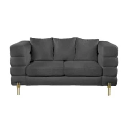 MORRIS Sofa 2-Seater Black Teddy Fabric MORRIS Sofa 2-Seater Black Teddy Fabric