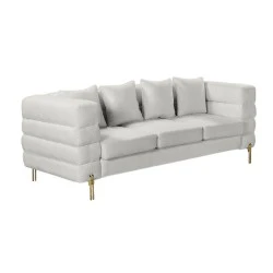 MORRIS Sofa 3-Seater White Teddy Fabric MORRIS Sofa 3-Seater White Teddy Fabric