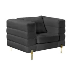MORRIS Armchair Black Teddy Fabric