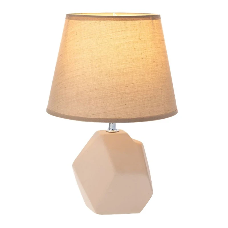 BEIGE CERAMIC LAMP WITH HAT D20Χ29.5CM