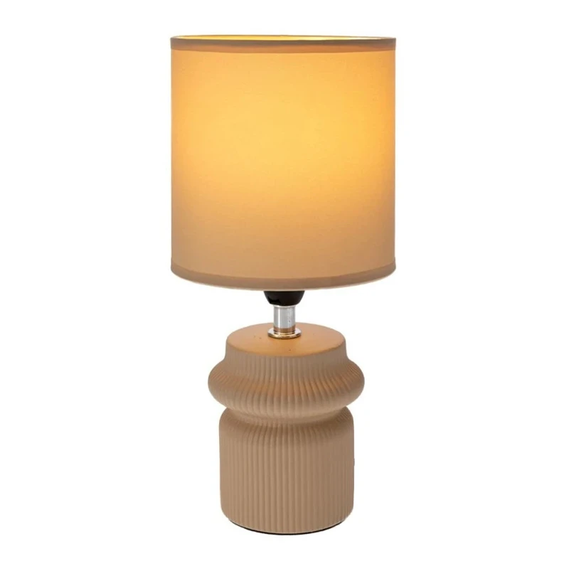 CERAMIC LAMP IN MUSTARD COLOR WITH HAT D13Χ26.5CM