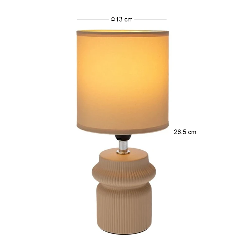CERAMIC LAMP IN MUSTARD COLOR WITH HAT D13Χ26.5CM
