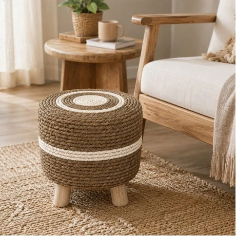 NATURAL ROPE ROUND STOOL D29X28CM