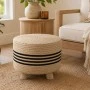 COTTON ROPE ROUND STOOL ΙΝ BEIGE COLOR D29X28CM