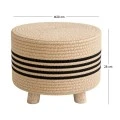 COTTON ROPE ROUND STOOL ΙΝ BEIGE COLOR D29X28CM