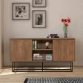 Amedeo Megapap melamine buffet in walnut color 140x36x72cm.