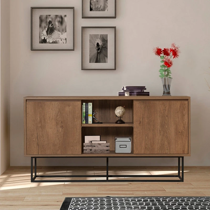 Amedeo Megapap melamine buffet in walnut color 140x36x72cm.