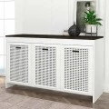 Μπουφές Galatea Megapap χρώμα λευκό - μαύρο rebab 120x45x75εκ.