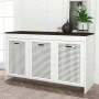 Μπουφές Galatea Megapap χρώμα λευκό - μαύρο rebab 120x45x75εκ.