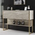 Luxe Megapap melamine buffet in travertine - gold color 120x30x80cm.
