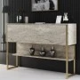 Luxe Megapap melamine buffet in travertine - gold color 120x30x80cm.
