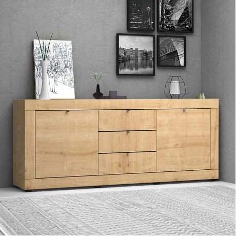 Ocean Megapap melamine buffet in sonoma color 240x45x86cm.