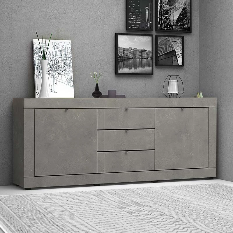 Ocean Megapap melamine buffet in anthracite color 240x45x86cm.