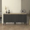 Pedro Megapap melamine console in anthracite - rota oak color 150x45x75cm.