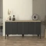 Pedro Megapap melamine console in anthracite - rota oak color 150x45x75cm.