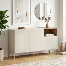 Cailin Megapap melamine console in sandstone - sepet oak color 140x41.8x80cm. Cailin Megapap melamine console in sandstone - sepet oak color 140x41.8x80cm.