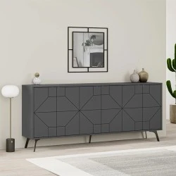 Dune Megapap melamine buffet in anthracite color 184x35x77,4cm. Dune Megapap melamine buffet in anthracite color 184x35x77,4cm.