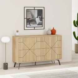 Dune Megapap melamine buffet in oak color 123x35x77,4cm. Dune Megapap melamine buffet in oak color 123x35x77,4cm.