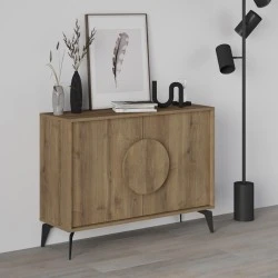 Gora Megapap melamine buffet in light brown color 110x35,6x82cm. Gora Megapap melamine buffet in light brown color 110x35,6x82cm.