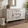 Maison Sardar wooden buffet in antique white color 175x45x76cm.