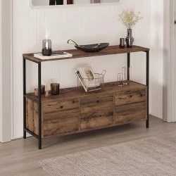 Mars Megapap melamine console in rustic smoked color 122x36x80.1cm. Mars Megapap melamine console in rustic smoked color 122x36x80.1cm.