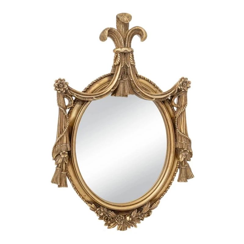 DECO BRONZE RESIN WALL MIRROR OVAL SHAPE 30X3X44CM