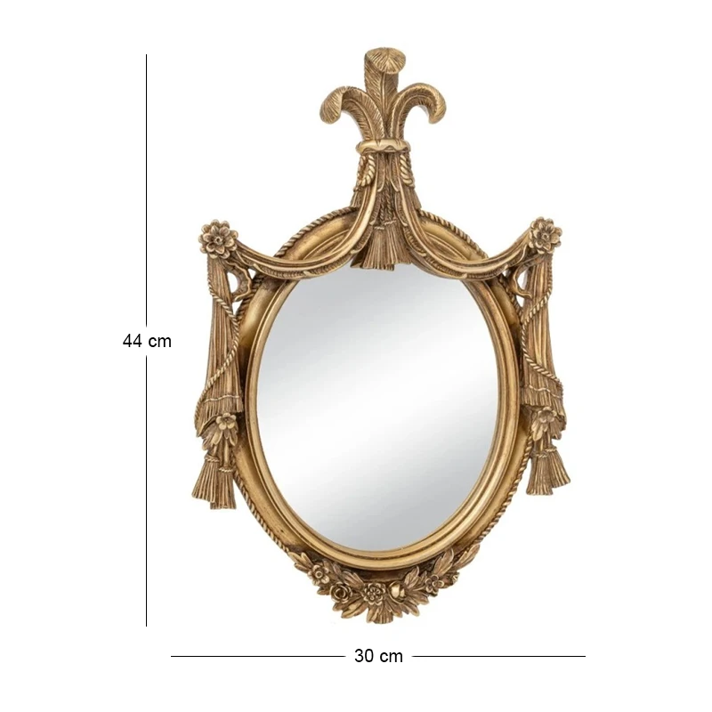 DECO BRONZE RESIN WALL MIRROR OVAL SHAPE 30X3X44CM