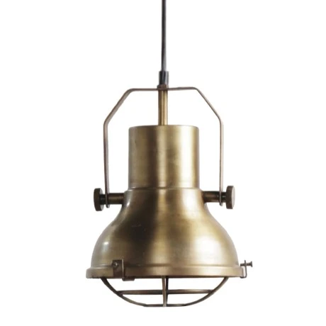 INDUSTRIAL VINTAGE BRASS HANGING LAMP 21X31CM