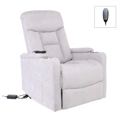 NANCY Lift-Relax Armchair, Fabric Light Grey (Electric Lift & Tilt) NANCY Lift-Relax Armchair, Fabric Light Grey (Electric Lift & Tilt)