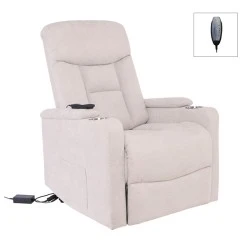 NANCY Lift-Relax Armchair, Fabric Beige (Electric Lift & Tilt) NANCY Lift-Relax Armchair, Fabric Beige (Electric Lift & Tilt)