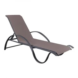 NEXT ALU Lounger Anthracite/Textilene Cappuccino NEXT ALU Lounger Anthracite/Textilene Cappuccino