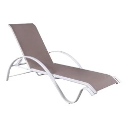 NEXT ALU Lounger White/Textilene Cappuccino NEXT ALU Lounger White/Textilene Cappuccino