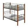 NORTLAN Double Deck Bed 90x190 Metal Black/Wood Walnut