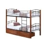 NORTON Double Deck Bed - 2 Drawers 90x190 Metal Black/Wood Walnut