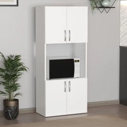 Armado Megapap melamine kitchen cabinet in white color 60x32x140cm. Armado Megapap melamine kitchen cabinet in white color 60x32x140cm.