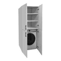Millay Megapap melamine bathroom - laundry machine cabinet in white color 70x70x180cm. Millay Megapap melamine bathroom - laundry machine cabinet in white color 70x70x180cm.