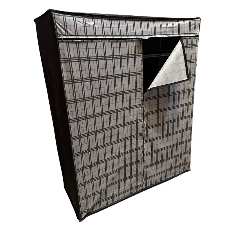 Perilla fabric wardrobe in grey color 117x48x145cm.