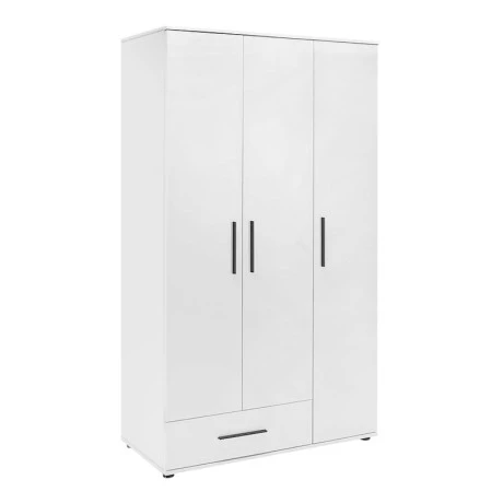 Bianco Megapap 3 doors melamine wardrobe in white color 103x52x187cm.