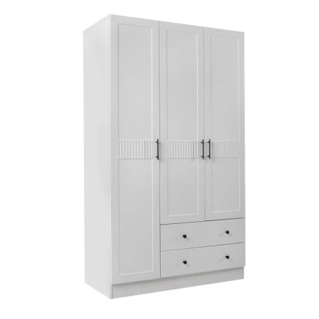 Jenna Megapap 3 doors wardrobe in white color 105x50x182cm.