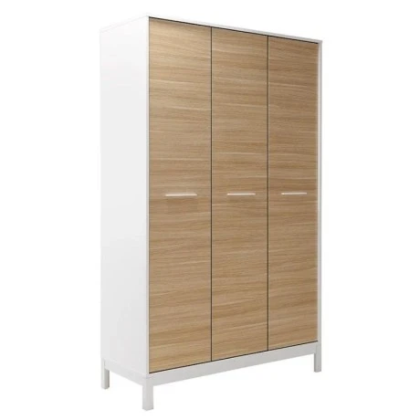 London Megapap 3 doors melamine wardrobe in oak - white color 120x52x202cm.