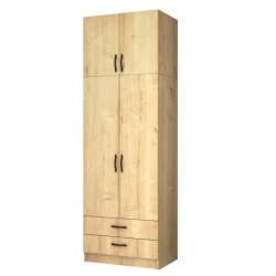 Ricardo Megapap two doors melamine wardrobe with cabinet in oak color 80x51,8x240cm. Ricardo Megapap two doors melamine wardrobe with cabinet in oak color 80x51,8x240cm.