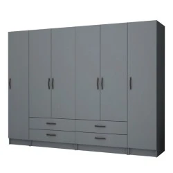 Ricardo Megapap six doors melamine wardrobe in anthracite color 240x51,8x181cm.