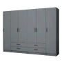 Ricardo Megapap six doors melamine wardrobe in anthracite color 240x51,8x181cm.